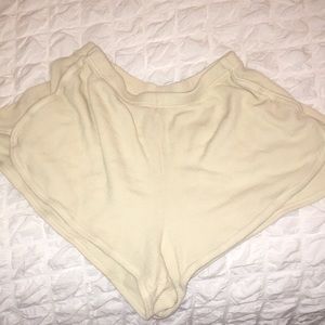 Brandy Melville Pale Yellow Thermal shorts